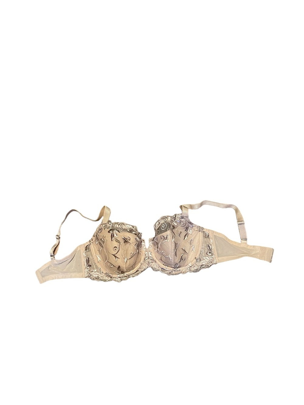 Soma Beige Embroidered Underwire Lace Bra